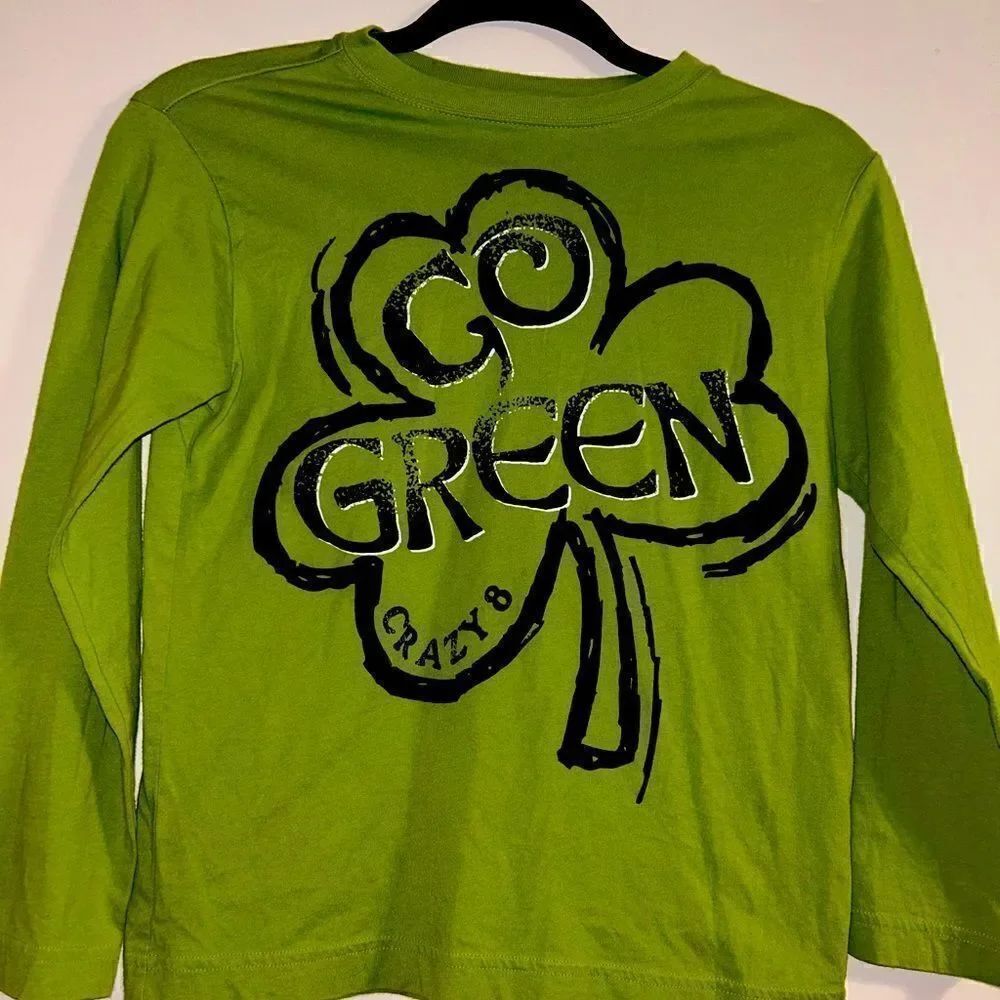 Go green long sleeve tee size kids meduim